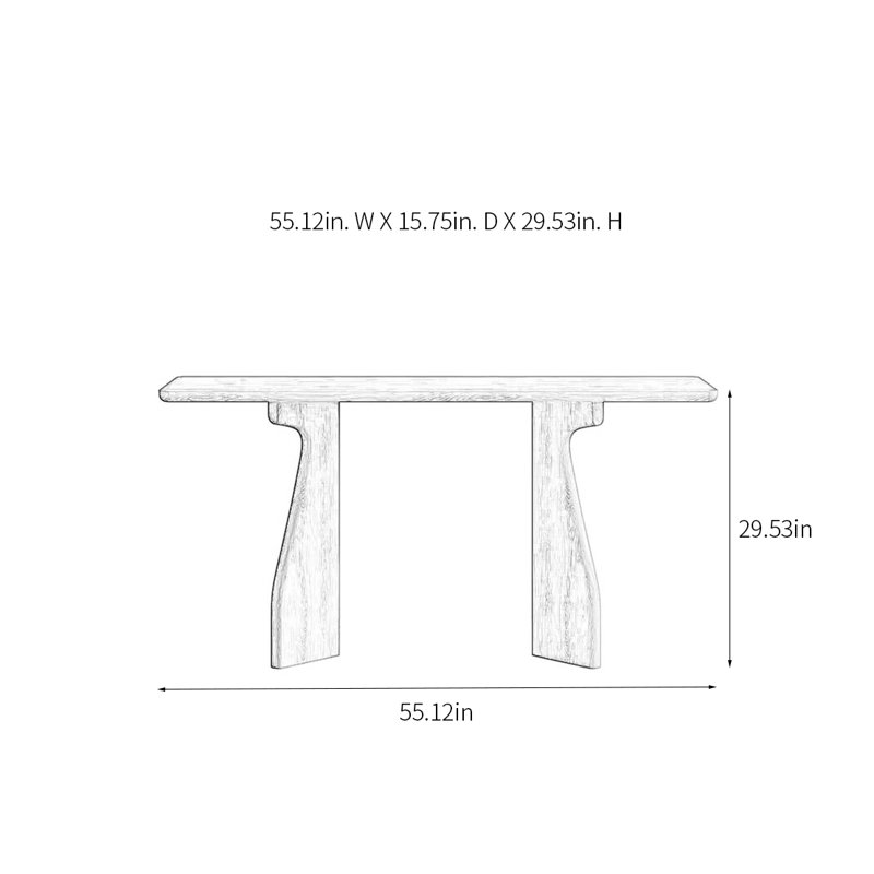 Minimalist Solid Wood Console Table, 29.53" H x 55.12" W x 15.75" D