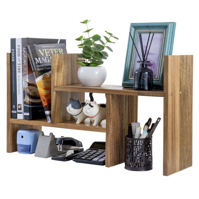 2-Piece Acacia Wood Office Desk Organizer