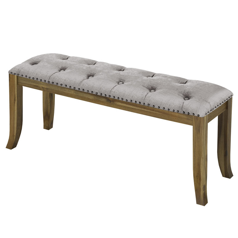 Banc en bois massif Schnecksville, Gris clair