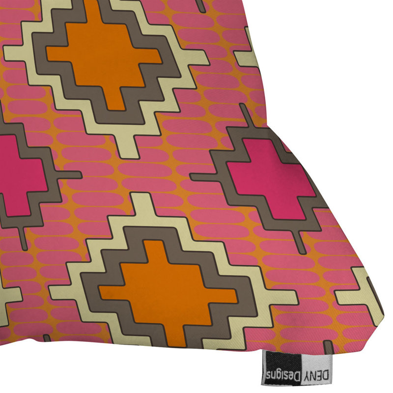 Tangerine Kilim Outdoor Throw Pillow, 18" x 18"