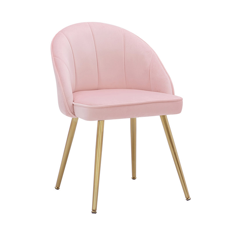Mccain 45cm H Velvet Upholstered Upholstered Back Side Chair, Pink