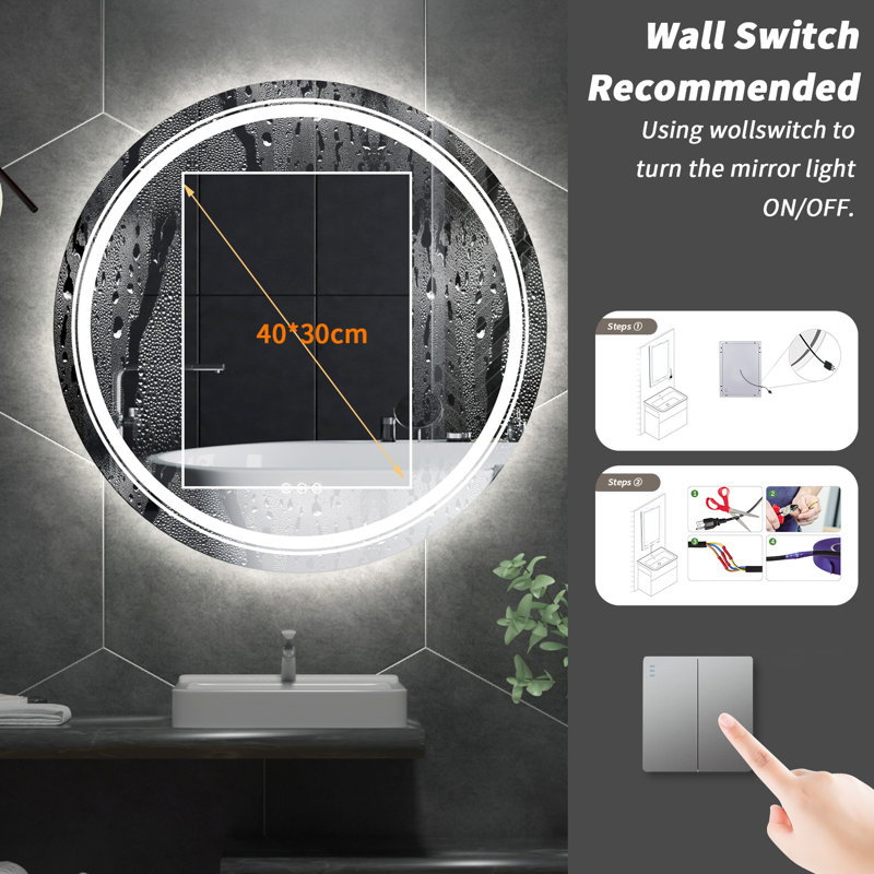 Vroman Flat Wall Mirror, 31.5" x 31.5"