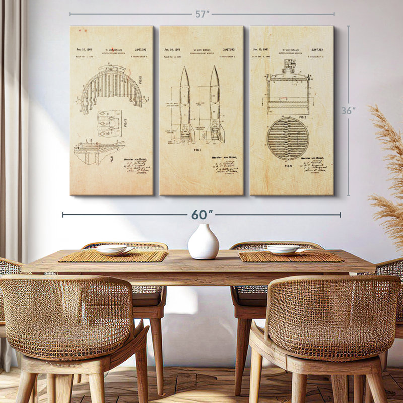 Impression sur toile rétro Rocket, H 36 po x l 57 po x P 1,25 po
