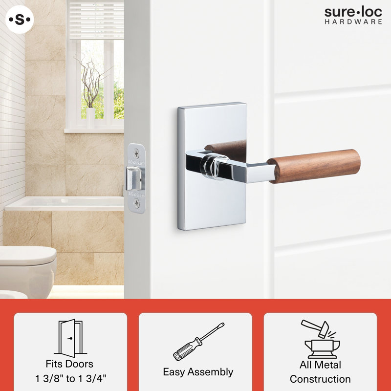 Levanto Passage Rosette, Straight Knurled Grip, Matte Black/Satin Nickel