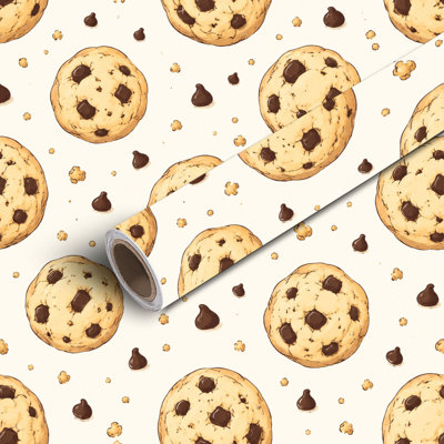 Peel and Stick Wallpaper Contact Paper cookie seamless chocolate chips Cartoon Cookies biscuits Self Adhesive and Removable 24in x 118in(60x300cm)