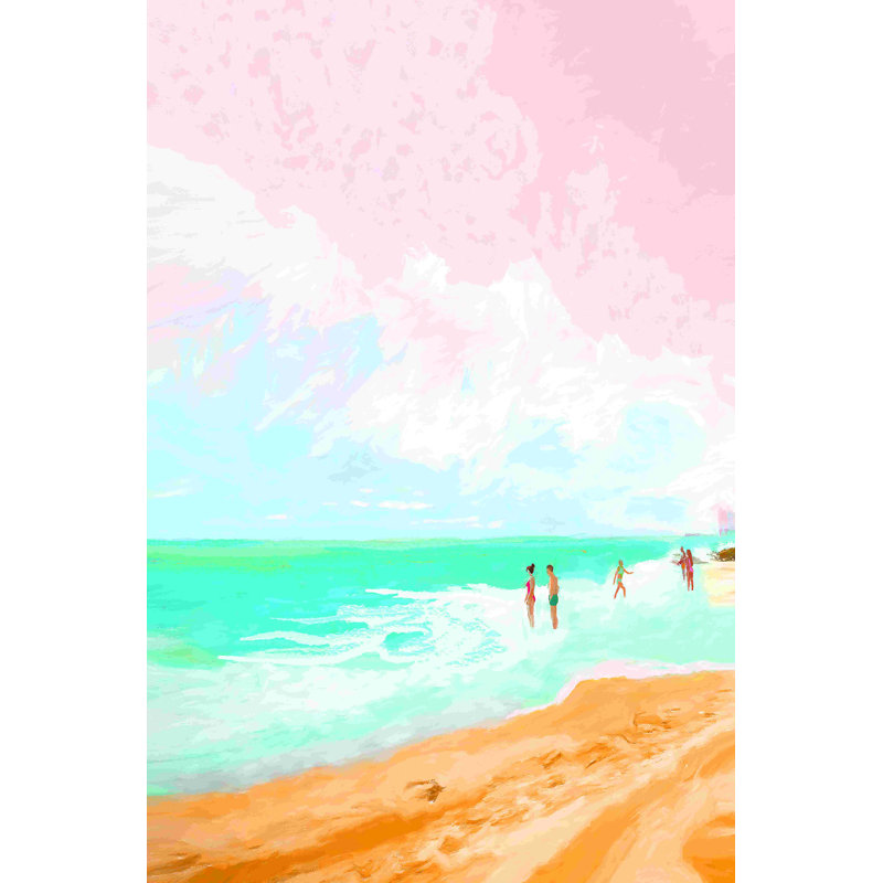 Summer Beach, reproduction d'art sur toile tendue, L 12 po x H 18 po
