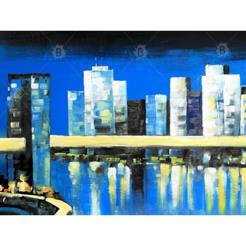 Skyline of lower manhattan Bath Mat with Non-Slip Backing - Quick Dry Memory Foam Bathroom Rug - Absorbent - Modern Plush Spa-Style - Machine Washable