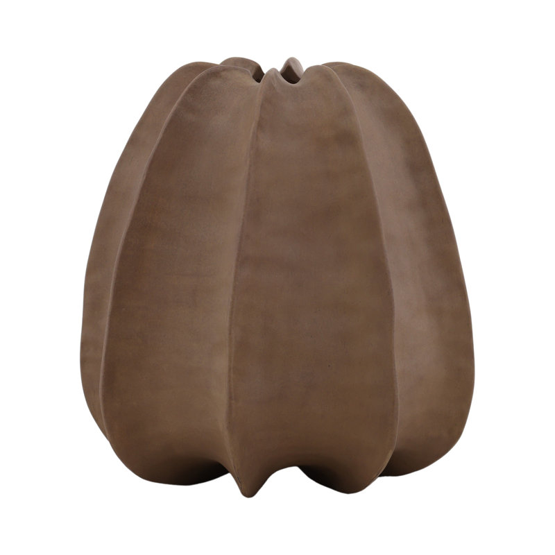 Grand vase en terre cuite Elm 14 po, brun clair