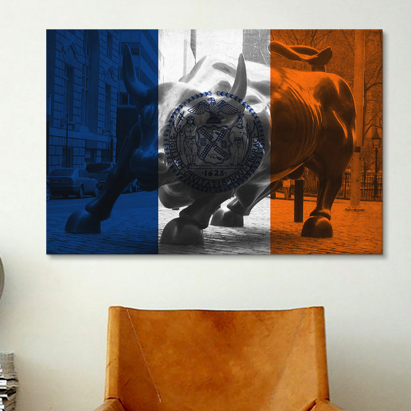 Drapeau de new york grunge wallstreet, H 18 po x l 26 po x P 1,5 po