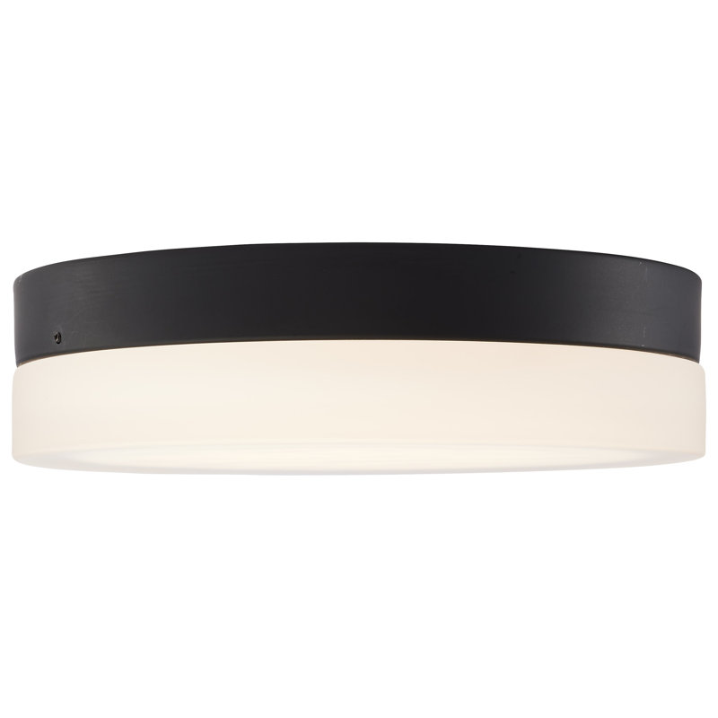 Plafonnier encastré en verre à DEL, H 3,13 po x l 11 po x P 11 po, Noir