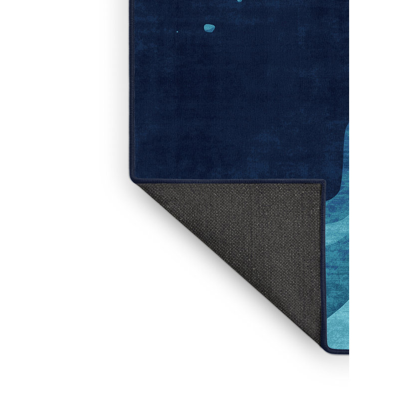 Tapis bleu moelleux moelleux à motif de côtes Queanbeyan Whitsunday, 8 x 10