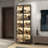 5-Tier Glass Door Display Case With Changeable LED Lights