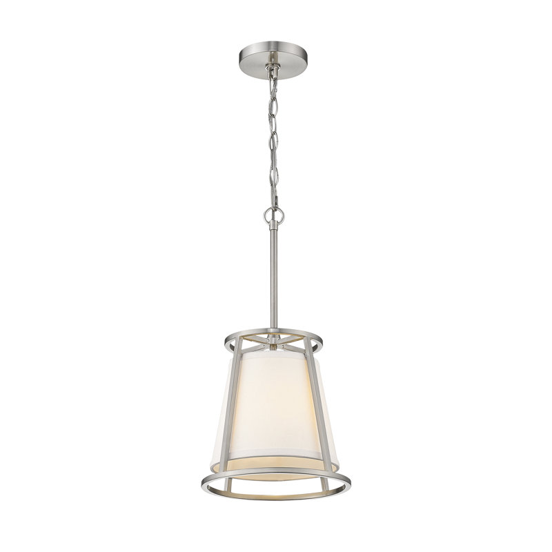 Luminaire à pot simple 1 lumières Emmanuella, Nickel brossé