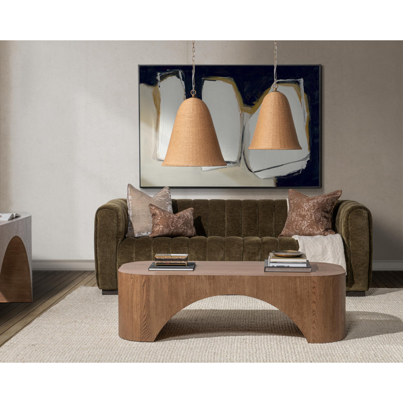 Vanty 92'' Upholstered Fabric Sofa, Olive Green