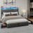 Upholstered Storage Bed Frame with Headboard, LED Bed Frame with Drawers and Charging Station-857788089