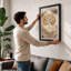 Golden Tree Within Frame Art Deco - Print-1481933834-1481933839