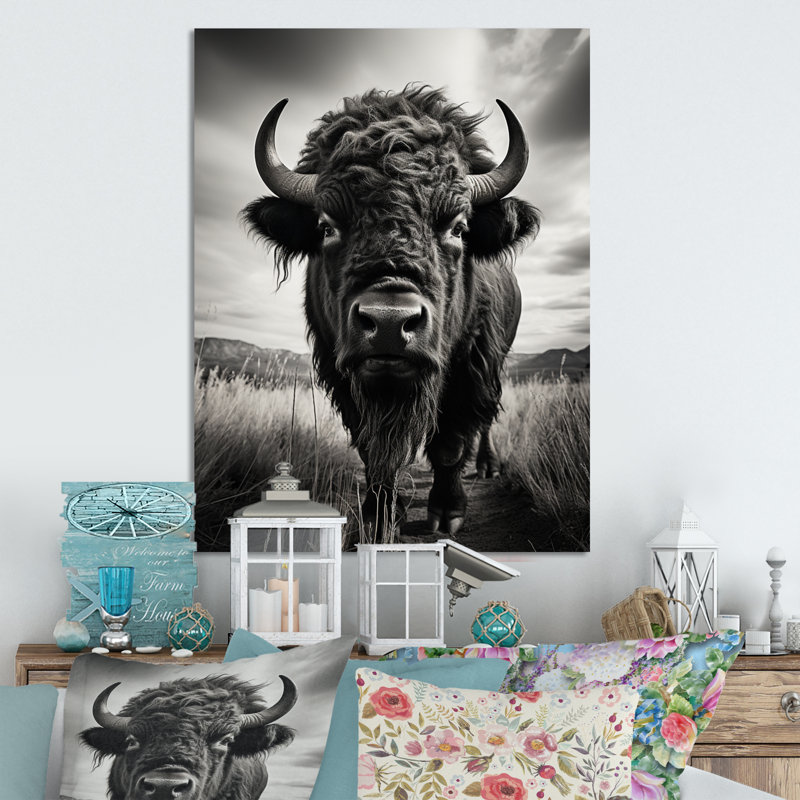 Bison Tales Of The Prairies - Reproduction d'art en métal, H 40 po x l 30 po x P 1 po