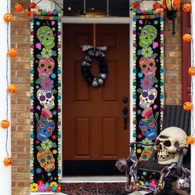 Dia De Los Muertos Bannière de crâne en sucre Jour de mort