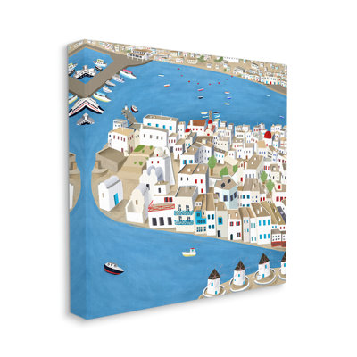 Mykonos, port côtier, paysage urbain, ville européenne