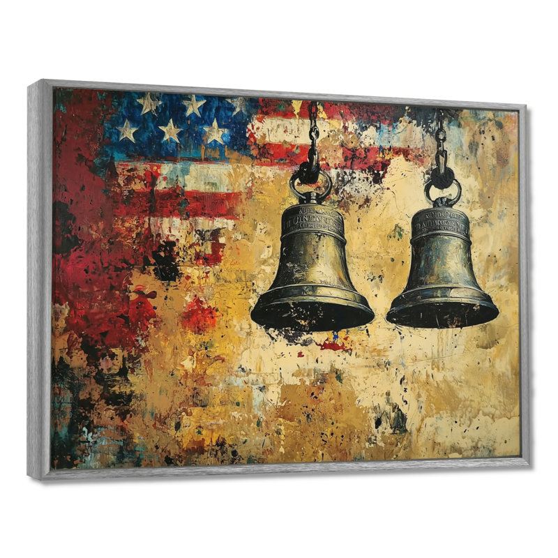 Lachan - Patriotiste américain, art mural, Argent, Impression encadrée flottante, H 16 po x l 32 po