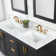 Gazsi 60" Double Bathroom Vanity Set With Grain White Engineered Stone Countertop Without Mirror