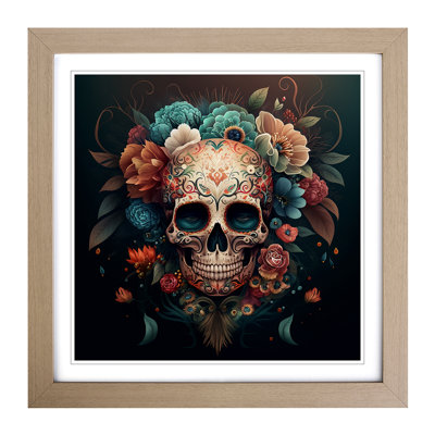 Sugar Skull Boho No.1 - Framed Print