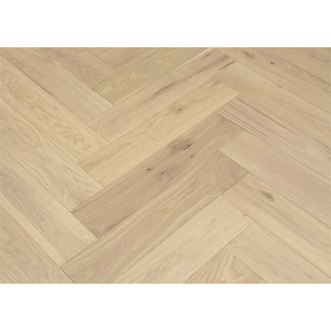 Oak Light Grey Wash, White UV Oiled Herringbone Engineered Flooring