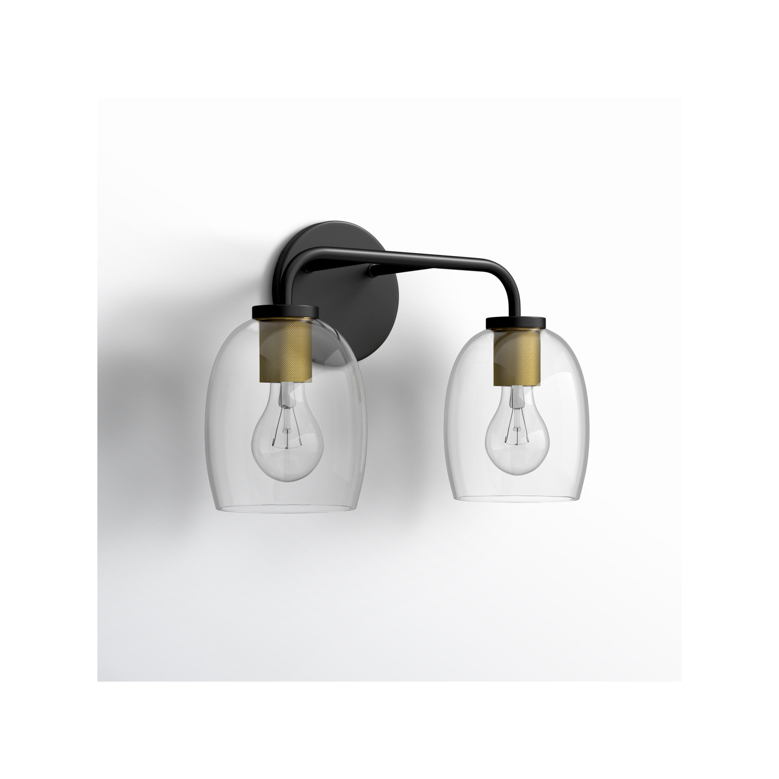 Jed 2 Light Dimmable Vanity Light, Black