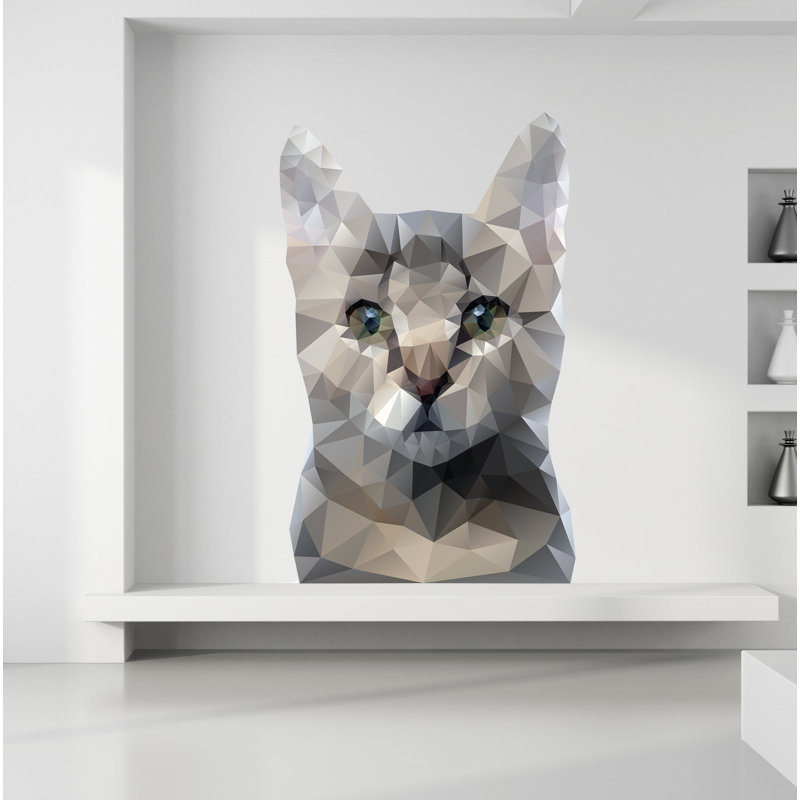 Adhésif décoratif polygonale pour chat, GD136 (46 x 62)