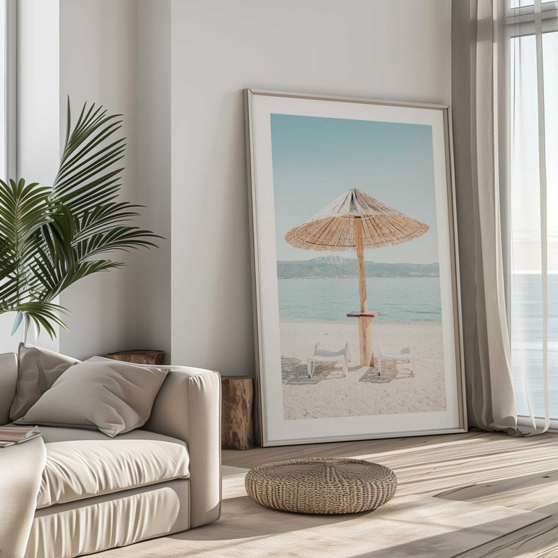 «Beach Day Escape Print», Cadre en chrome poli, H 37,25 po x l 25,25 po x P 1,25 po