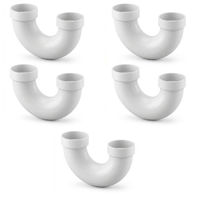 4 po. PVC, retour, coude retour H x H, drain en PVC blanc, raccord d'évacuation et d'évacuation, (paquet de 5)
