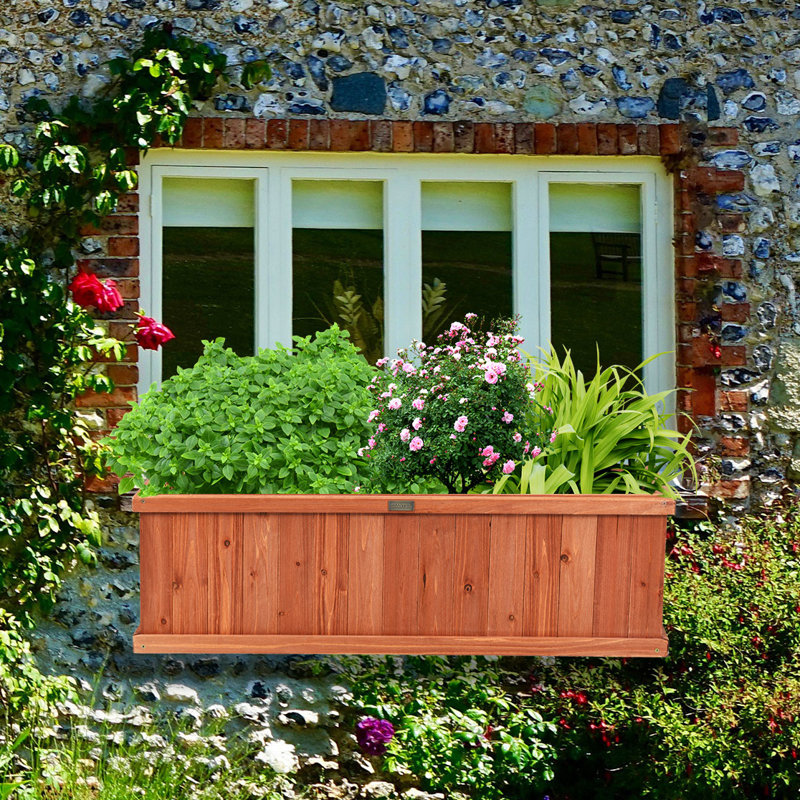 Wood Planter, 30.48cm H x 101.6cm W x 30.48cm D