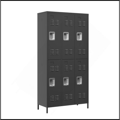 6 casiers en métal de 72 po de hauteur avec serrure pour les employés, armoire de rangement pour garage à domicile