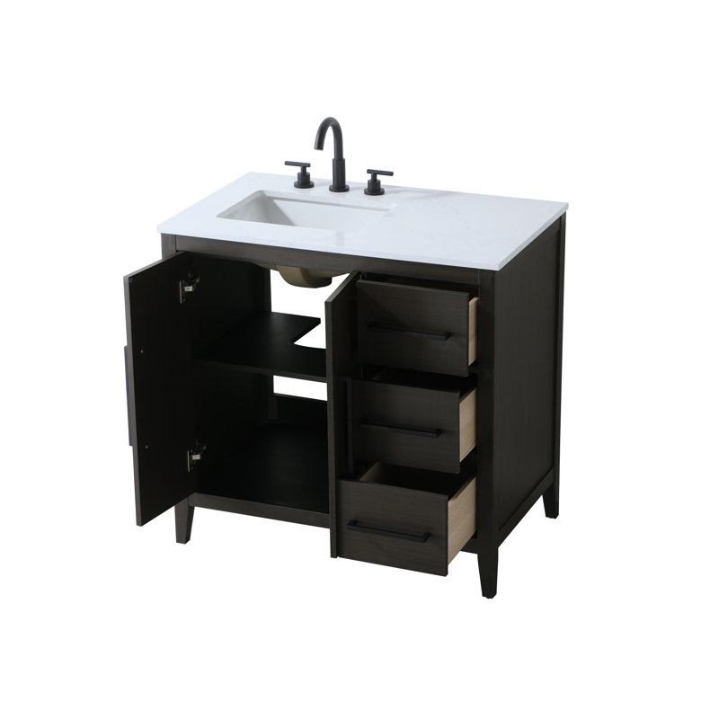 Meuble-lavabo simple 36 po, Brun moka