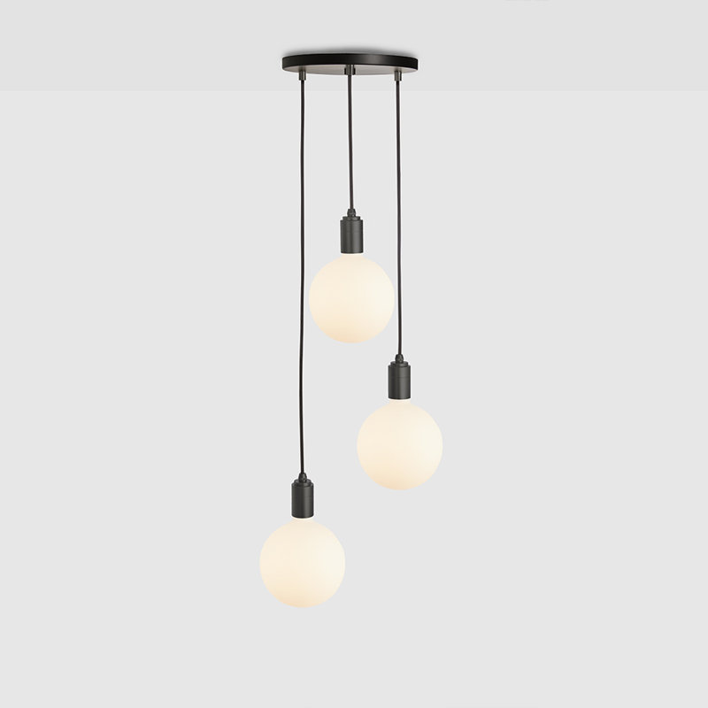 Graphite Triple Globe LED Pendant Light for Indoor/Outdoor