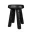 Ebonized Totem Stool (Tall) ~ Inspired by its charred, sculptural presence, this 100% reclaimed stool embodies both primal craftsmanship and modern minimalism, like a relic reborn in ebony.
