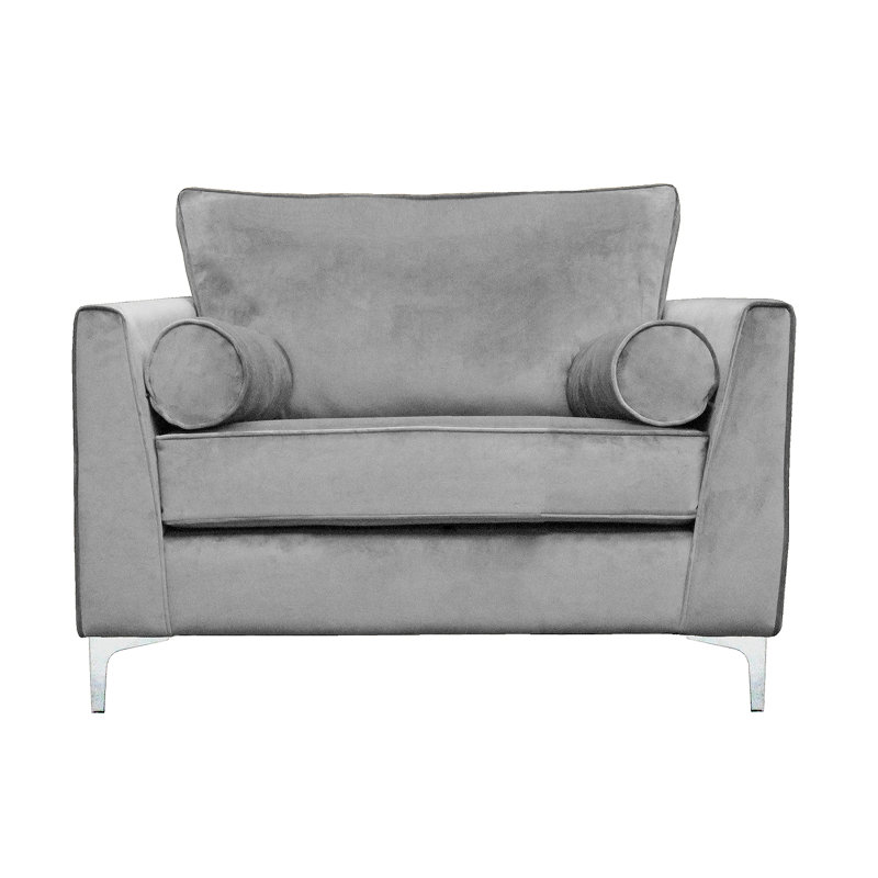 Giancarlo 2 Seater Velvet Loveseat, Dark Grey