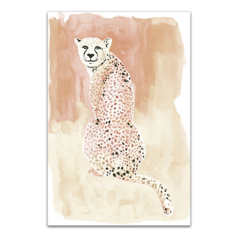 Reproduction de guépard brun sur toile, H 30 po x l 20 po x P 1,25 po