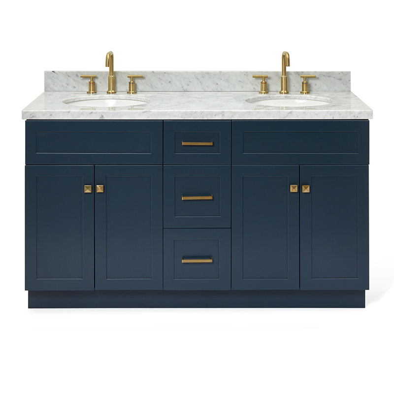 Ensemble de meuble-lavabo double 61 po Abell, Bleu minuit