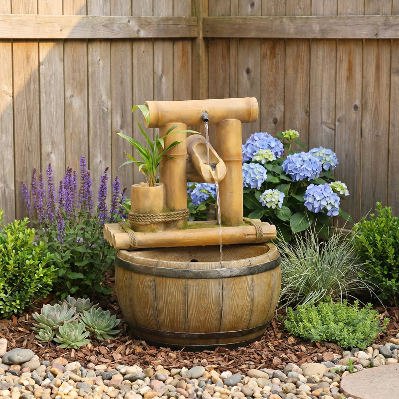Large Garden Water Features Outdoor Fountains With LED Lights Pump 4 Tier Electric Cascading Waterfall Fountain for Patio, Backyard