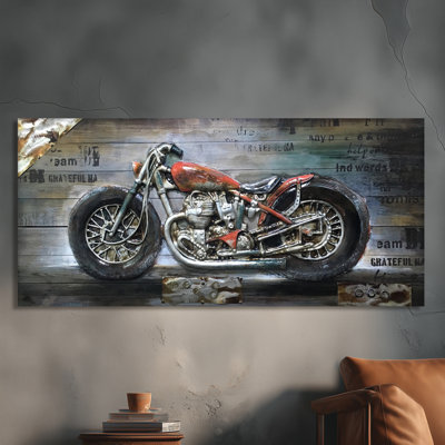 « vélo passion ii », impression sur bois noir/gris