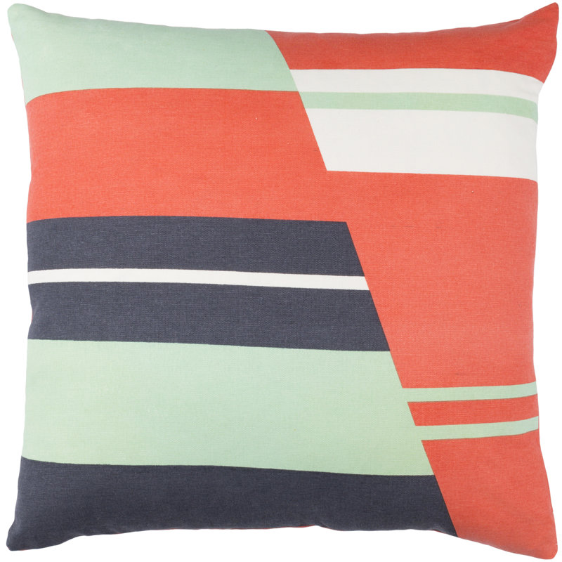 Housse de coussin en coton Lina, H 20" x l 20" x P 1", Beige / gris