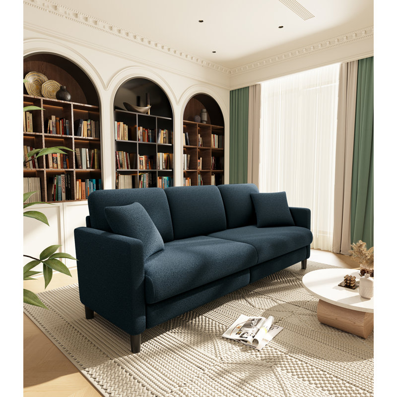 Ruzan 3 Seater Teddy Bean Bag Sofa, Blue / White / Grey