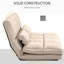 Chaise de lit réglable au sol, pliable en beige, 2 coussins, conception peu encombrante, chaise convertible pour la détente quotidienne - avec complément