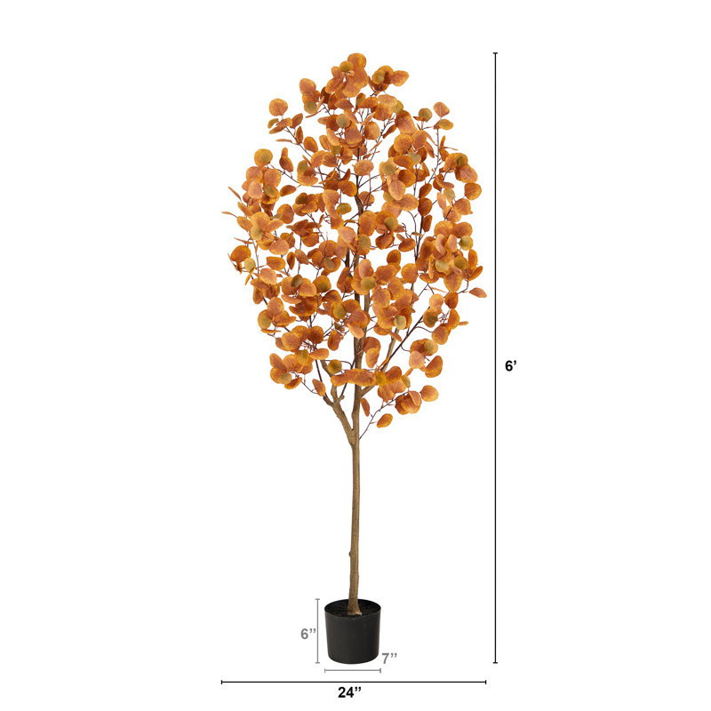 72'' Faux Eucalyptus Tree in Pot Liner