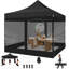 Tente à auvent robuste 10 x 10 po, pavillon de jardin escamotable avec filet grillagé, imperméable-105123479