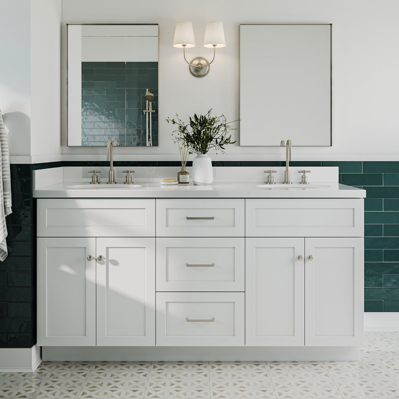 Base de meuble-lavabo double Paulla, Blanc