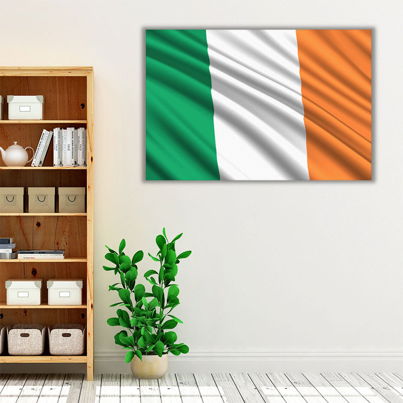 Ireland Flag Waving - Canvas Print Wall Art, 20" H x 30" W