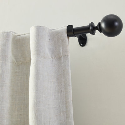 Darion Adjustable Single Curtain Rod with Globe Ball Finial