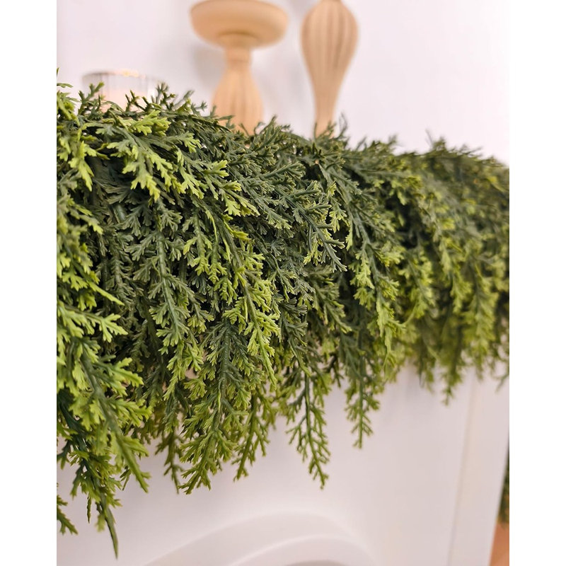 Guirlande lumineuse 6 pi en pin de cèdre - vert - verdure artificielle pré-éclairée, épaisse et réaliste avec minuterie